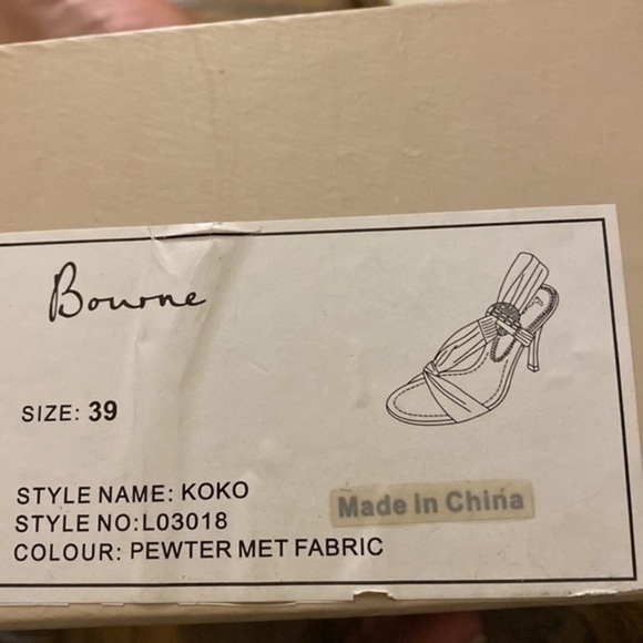 Silver crystal shoes sandals medium heels shoe  With Swarovski crystals - Picture 8 of 10